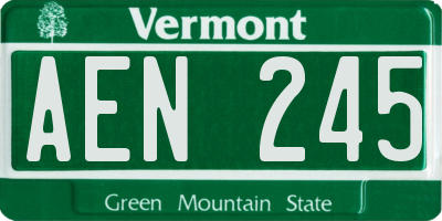 VT license plate AEN245