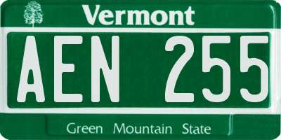 VT license plate AEN255