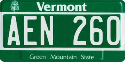 VT license plate AEN260