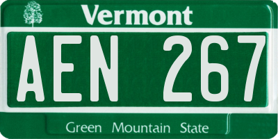 VT license plate AEN267
