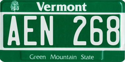 VT license plate AEN268