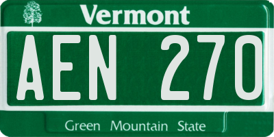 VT license plate AEN270