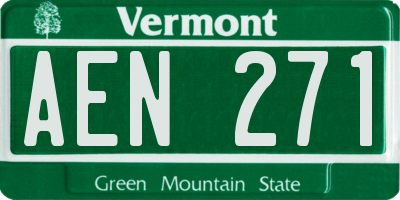 VT license plate AEN271