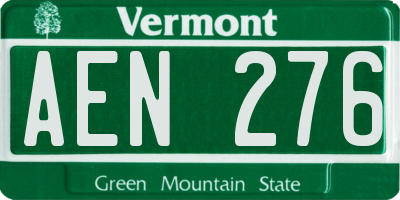 VT license plate AEN276