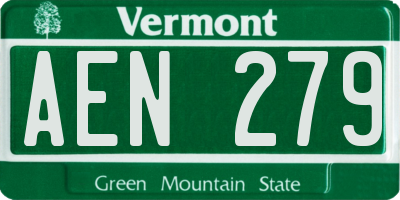 VT license plate AEN279