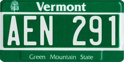 VT license plate AEN291