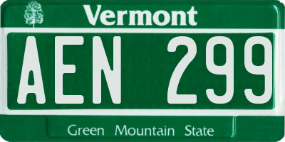 VT license plate AEN299