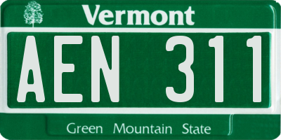 VT license plate AEN311