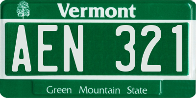 VT license plate AEN321