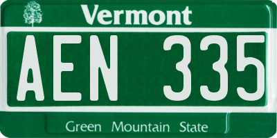 VT license plate AEN335