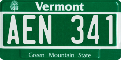 VT license plate AEN341