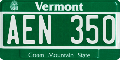 VT license plate AEN350