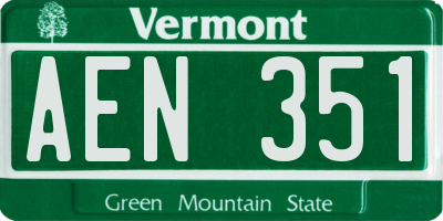 VT license plate AEN351