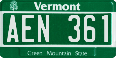 VT license plate AEN361