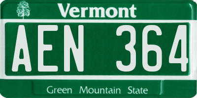 VT license plate AEN364