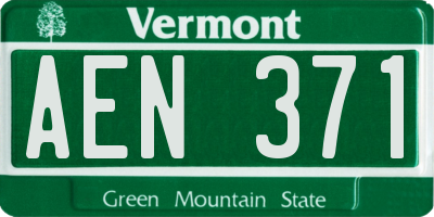 VT license plate AEN371