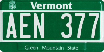 VT license plate AEN377