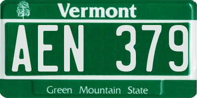 VT license plate AEN379