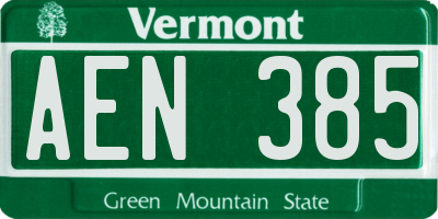 VT license plate AEN385