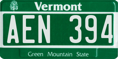 VT license plate AEN394