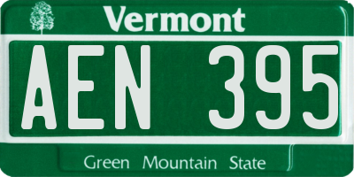 VT license plate AEN395