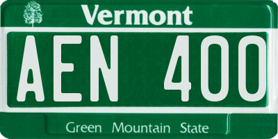 VT license plate AEN400