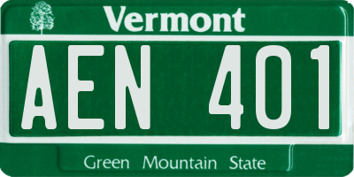 VT license plate AEN401
