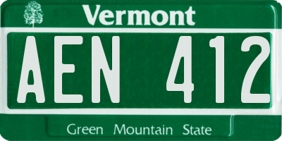 VT license plate AEN412