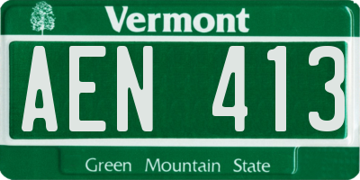 VT license plate AEN413