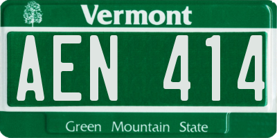 VT license plate AEN414