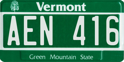 VT license plate AEN416