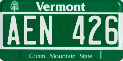 VT license plate AEN426
