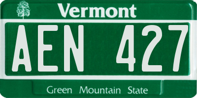 VT license plate AEN427