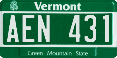VT license plate AEN431