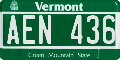 VT license plate AEN436