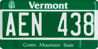 VT license plate AEN438