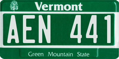 VT license plate AEN441