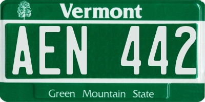 VT license plate AEN442