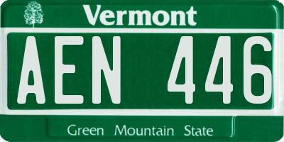 VT license plate AEN446