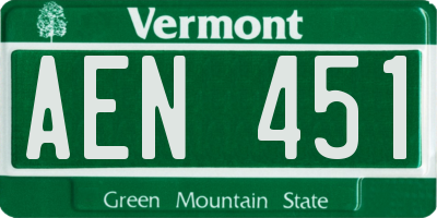 VT license plate AEN451