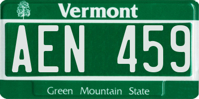 VT license plate AEN459