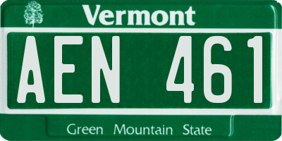 VT license plate AEN461