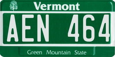 VT license plate AEN464