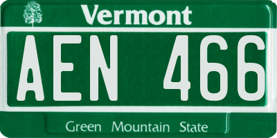 VT license plate AEN466