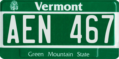 VT license plate AEN467