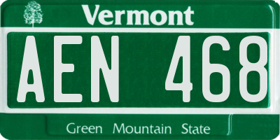 VT license plate AEN468