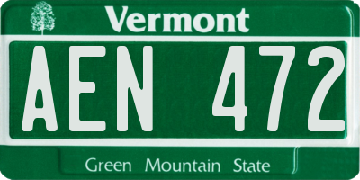VT license plate AEN472