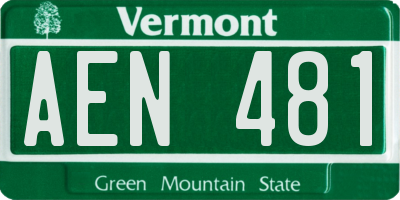 VT license plate AEN481