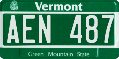 VT license plate AEN487