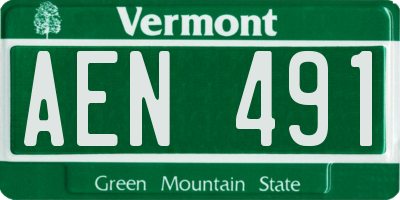 VT license plate AEN491